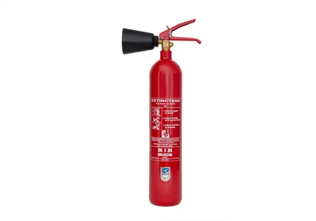 Extincteur à CO2 – Contrôle sécurité incendie MAT-SEC Extincteur CO2 rouge à faire vérifier lors de l'événement MAT-SEC